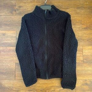 Black fuzzy zip up